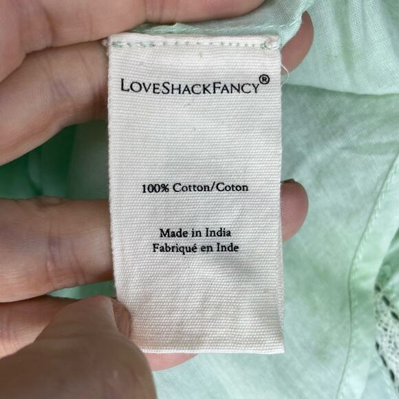 LoveShackFancy Natasha Dress in Jade Mist Hand Dye Size M - Picture 12 of 14